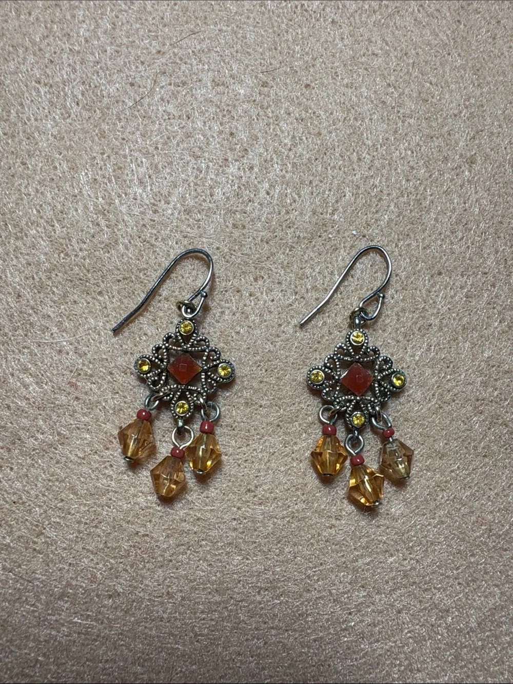 Boho Amber Crystal Drop Earrings - Women Jewelry